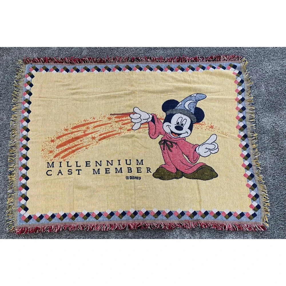 Disney Mickey Mouse Sorcerer's Apprentice Throw Blanket Millennium Cast Member